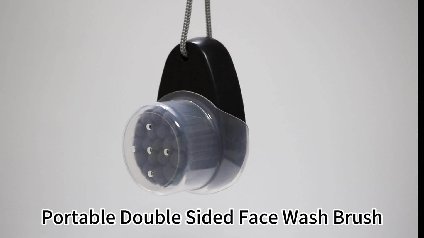 2-in-1 Dual-Sided Silicone Facial Cleansing Brush with Exfoliating Bristles & Soft Massage Tips - Gentle Deep Pore Cleansing & Skincare Tool, Travel-Friendly Hanging Loop, Unscented for Sensitive Light Beige, Facial Cleanser,